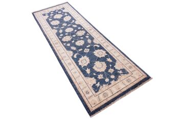 Tapis Afghan Chobi Ziegler 247x80 noué main 80x250 tapis de passage motif fleur beige 4