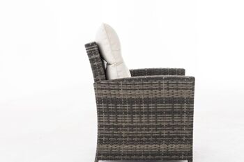Chaise de jardin - Fauteuil - Polyrotin - Gris , SKU501 4