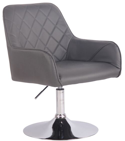 Fauteuil - Kunstleer - Modieuze stoel - Comfortabel - Rug- en armleuning - Draaibaar - Grijs , SKU529
