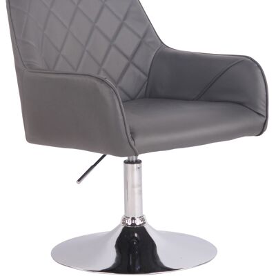 Fauteuil - Kunstleer - Modieuze stoel - Comfortabel - Rug- en armleuning - Draaibaar - Grijs , SKU529