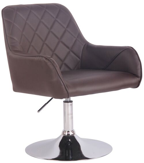 Fauteuil - Kunstleer - Modieuze stoel - Comfortabel - Rug- en armleuning - Draaibaar - Bruin , SKU531