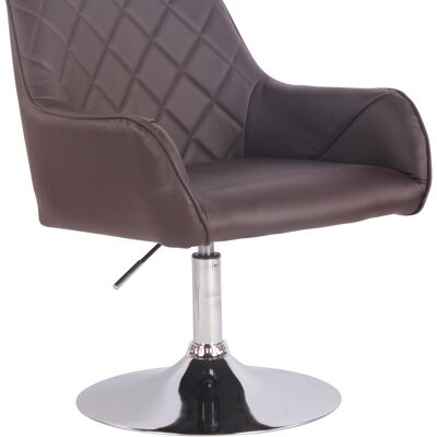 Fauteuil - Kunstleer - Modieuze stoel - Comfortabel - Rug- en armleuning - Draaibaar - Bruin , SKU531