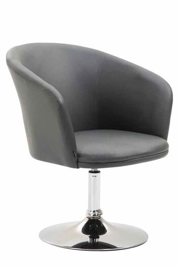 Fauteuil - Siège Rembourré - Cuir Artificiel - Gris , SKU538 1