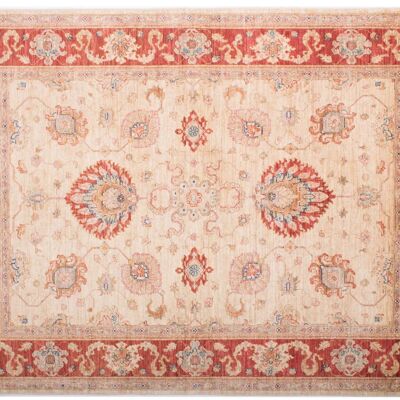 Afghan Feiner Chobi Ziegler 201x148 tappeto annodato a mano 150x200 motivo floreale rosso