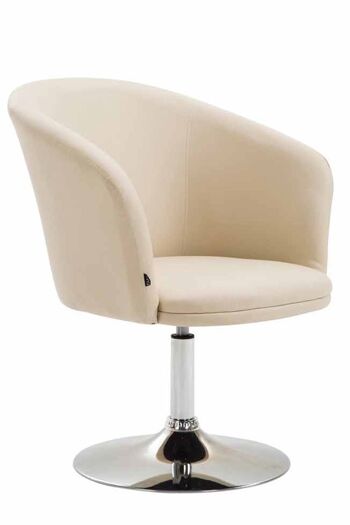 Fauteuil - Siège rembourré - Similicuir - Crème , SKU539 1