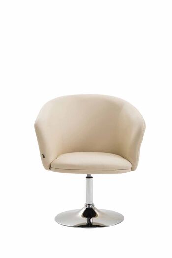 Fauteuil - Siège rembourré - Similicuir - Crème , SKU539 2