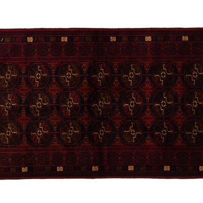 Afghan Balutsch 200x118 alfombra anudada a mano 120x200 negro, oriental, pelo corto