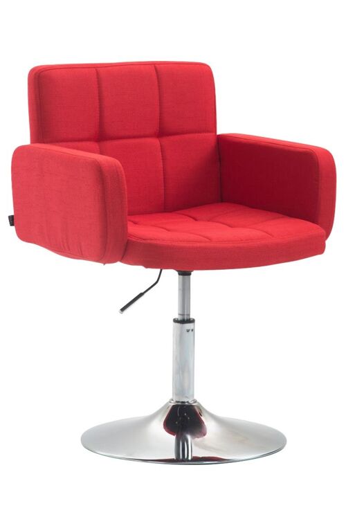 Fauteuil - Barkruk - Design - Trompetvoet - In hoogte verstelbaar- Stof - Rood - 58x43x80 cm , SKU559