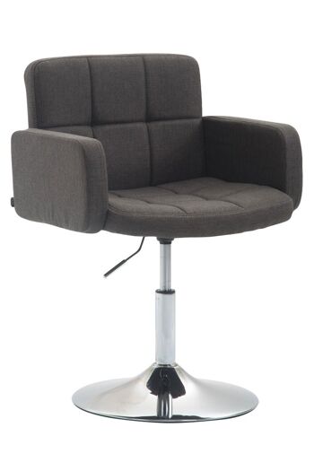 Fauteuil - Tabouret de bar - Design - Pied trompette - Hauteur réglable - Tissu - Gris foncé - 58x43x80 cm , SKU562 1