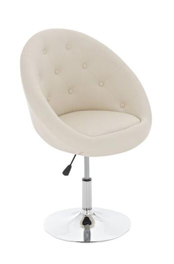 Chaise - Cuir artificiel - Confortable - Crème , SKU572
