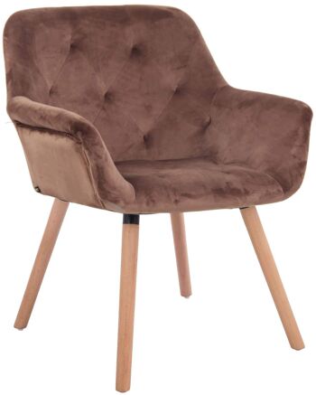 Chaise - Chaise de salle à manger - Design - Solide - Velours - Marron - 60x67x83 cm , SKU583 1