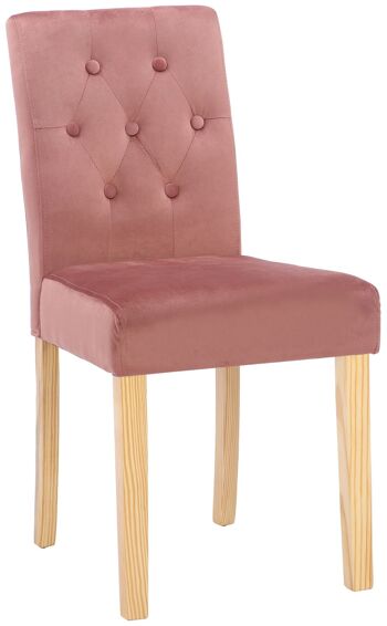 Chaise de salle à manger - Velours - Moderne - Pieds marron - Rose , SKU585 1