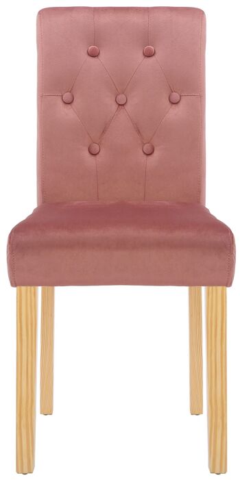 Chaise de salle à manger - Velours - Moderne - Pieds marron - Rose , SKU585 2