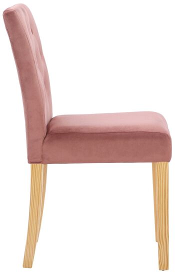 Chaise de salle à manger - Velours - Moderne - Pieds marron - Rose , SKU585 3