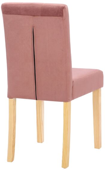 Chaise de salle à manger - Velours - Moderne - Pieds marron - Rose , SKU585 4