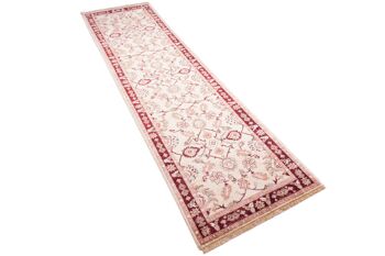 Tapis afghan Chobi Ziegler 295x77 noué main 80x300 chemin de table beige oriental 2