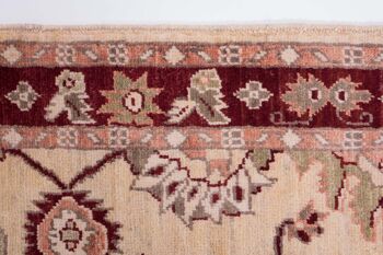 Tapis afghan Chobi Ziegler 295x77 noué main 80x300 chemin de table beige oriental 4