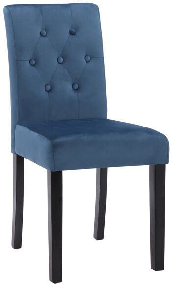 Chaise de salle à manger - Velours - Moderne - Bleu , SKU598 1
