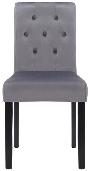 Chaise de salle à manger - Velours - Moderne - Gris , SKU599 2