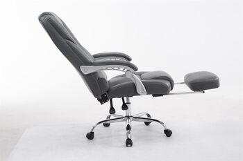 Chaise de bureau - Avec repose-pieds - Cuir artificiel - Gris , SKU621 3
