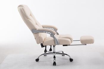 Chaise de bureau - Avec repose-pieds - Cuir artificiel - Crème , SKU622 3
