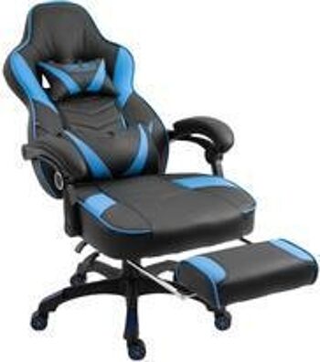 Chaise de jeu - Cuir artificiel - Chaise longue - Noir - Blanc - Bleu/Noir , SKU632 1