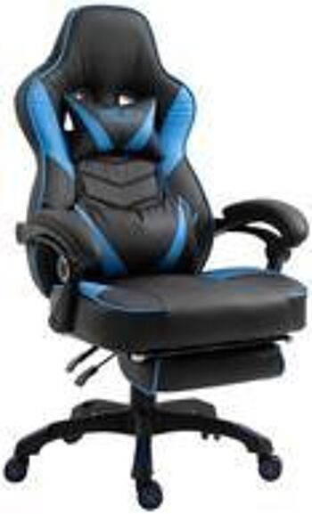 Chaise de jeu - Cuir artificiel - Chaise longue - Noir - Blanc - Bleu/Noir , SKU632 7