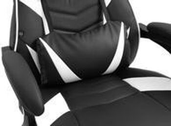 Chaise de jeu - Cuir artificiel - Chaise longue - Noir - Blanc - Noir , SKU635 5
