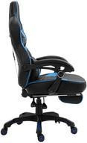 Chaise de jeu - Cuir artificiel - Chaise longue - Noir - Blanc - Noir , SKU635 6