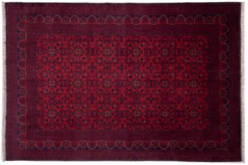 Tapis Afghan Khal Mohammadi Fein 291x197 noué main 200x290 rouge oriental 1