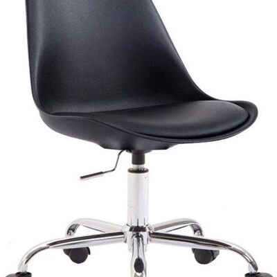 Bureaustoel - Stoel - Scandinavisch design - In hoogte verstelbaar - Kunstleer - Zwart - 48x54x91 cm , SKU648