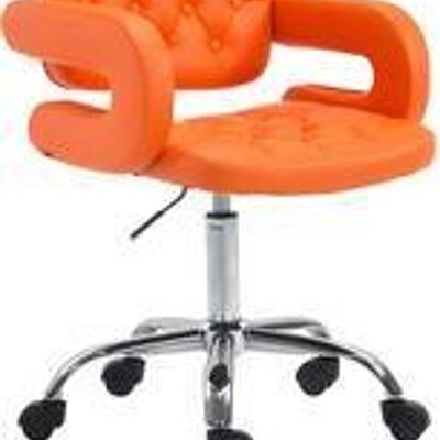 Bureaustoel - Klassiek - Comfortabel - Modern - Leer - Rood - Oranje , SKU654