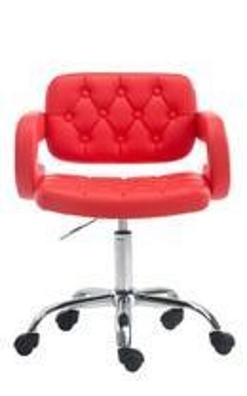 Chaise de bureau - Classique - Confortable - Moderne - Cuir - Rouge - Orange , SKU654 3