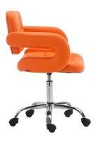 Chaise de bureau - Classique - Confortable - Moderne - Cuir - Rouge - Orange , SKU654 4