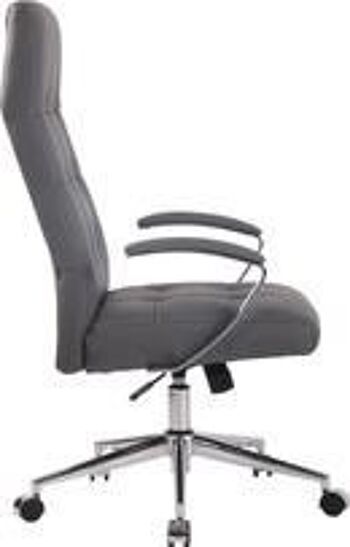 Chaise de bureau - Ergonomique - Réglable en hauteur - Cuir artificiel - Crème - 61x65x124 cm - Blanc , SKU659 5