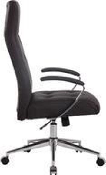 Chaise de bureau - Ergonomique - Réglable en hauteur - Cuir artificiel - Crème - 61x65x124 cm - Blanc , SKU659 7