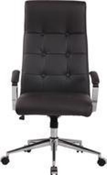 Chaise de bureau - Ergonomique - Réglable en hauteur - Cuir artificiel - Crème - 61x65x124 cm - Blanc , SKU659 10