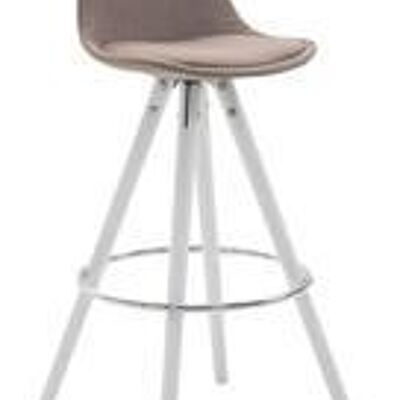 Barkruk - Kruk - Scandinavisch design - Voetensteun - Taupe/wit - 44x38x95 cm , SKU661