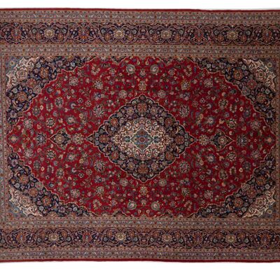 Perser Keshan 436x307 Handgeknüpft Teppich 310x440 Rot Orientalisch Kurzflor Orient Rug