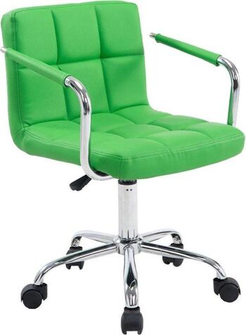 Chaise de bureau - Confortable - Cuir artificiel - Vert , SKU676 1