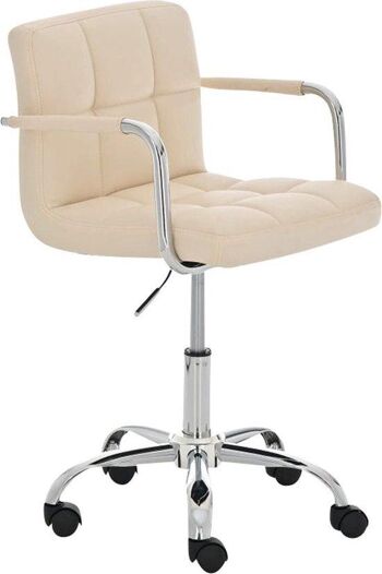 Chaise de bureau - Confortable - Cuir artificiel - Crème , SKU678 1