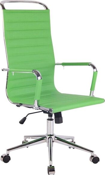 Chaise de bureau - Chaise - Moderne - Réglable en hauteur - Cuir artificiel - Vert - 58x65x120 cm , SKU684