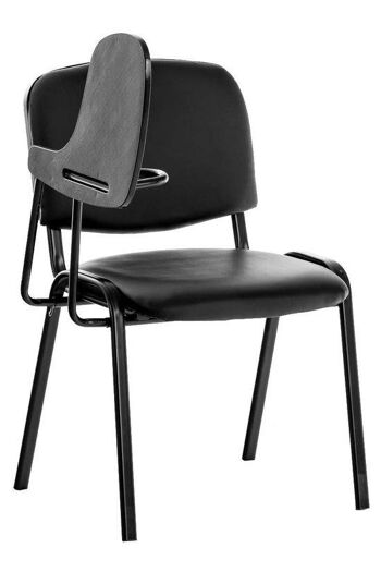 Chaise en similicuir - Bureau - Table pliante - Pratique - Cuir artificiel - Noir , SKU690