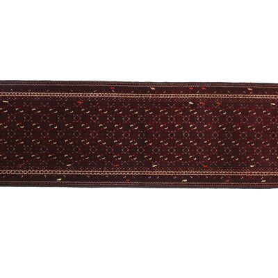 Afghan Mauri 288x86 Tappeto Annodato a Mano 90x290 Runner Rosso Geometrico Pelo Corto Orient