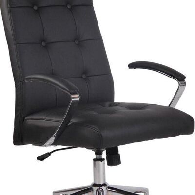 Bureaustoel - Bureaustoel voor volwassenen - Ergonomische bureaustoel - In hoogte verstelbaar - Kunstleer - Zwart - 61x65x124 cm , SKU710