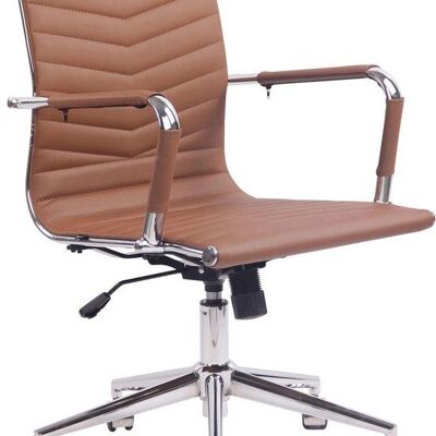 Bureaustoel - Bureaustoelen voor volwassenen - Hoge rugleuning - In hoogte verstelbaar - Kunstleer - Bruin - 56x64x102 cm , SKU719
