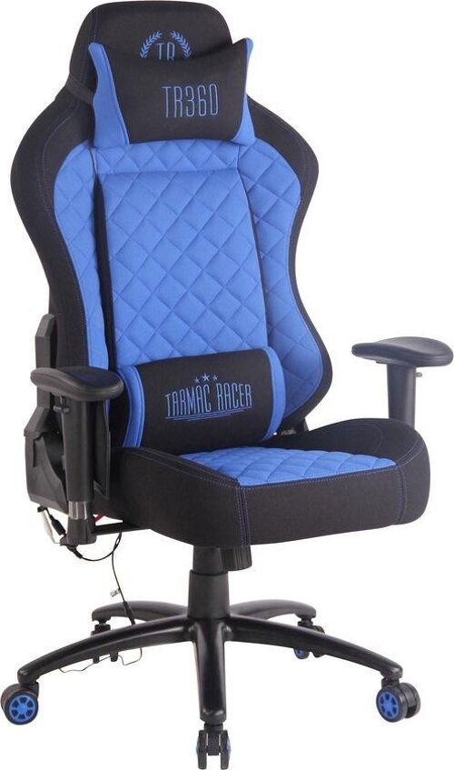 Bureaustoel - Game stoel - Hoofdkussen - Verstelbaar - Kunstleer - Donkerblauw/zwart - 71x62x129 cm , SKU722
