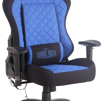 Bureaustoel - Game stoel - Hoofdkussen - Verstelbaar - Kunstleer - Donkerblauw/zwart - 71x62x129 cm , SKU722