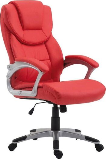 Chaise de bureau - Chaise de bureau - Durable - Matelassé - Tissu - Crème - 67x74x122 cm - Rouge , SKU734 1