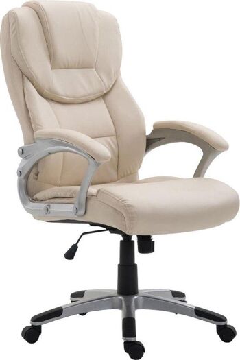Chaise de bureau - Chaise de bureau - Durable - Matelassé - Tissu - Crème - 67x74x122 cm - Noir , SKU736 2